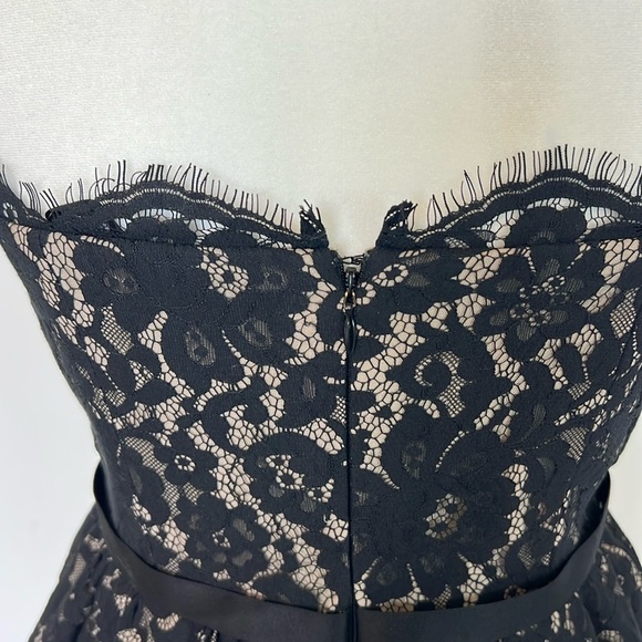 Robert Rodriguez Black Lace Strapless Fit Flare Mini Cocktail Dress Size 8 - Picture 8 of 17